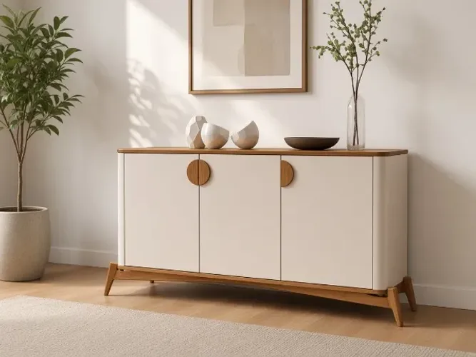 Buffet Buriti 144x75cm Off White Nature (NOVO A PRONTA ENTREGA)