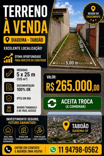 Terreno 5X25