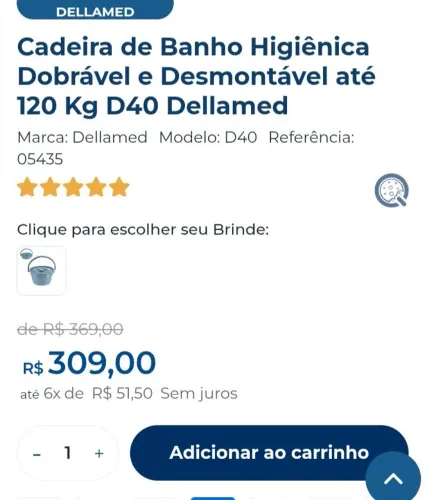 Cadeira banho 120 kilos