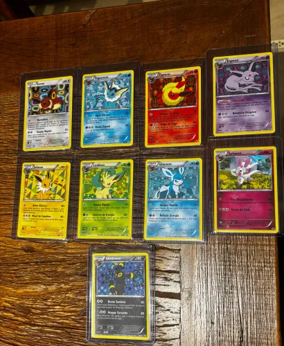 Raríssima coleção eveelutions 2013 + sylveon promo XY; todas em estado NM