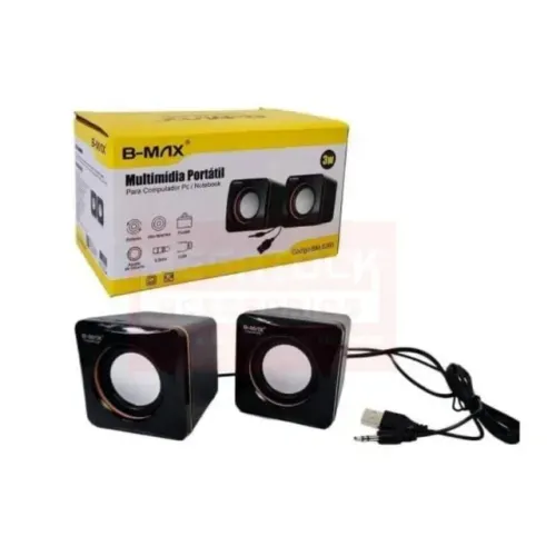 Caixa Caixinha De Som Portatil Pc Notebook Usb P2 Preto