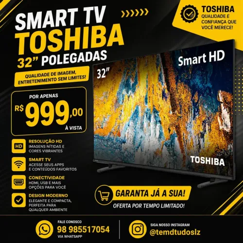 Smartv Toshiba 32 polegadas Nova
