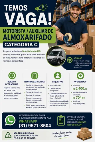 Motorista de Van/Aux. de Almoxarifado