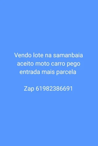 Lote na samanbaia troco por carro ou moto