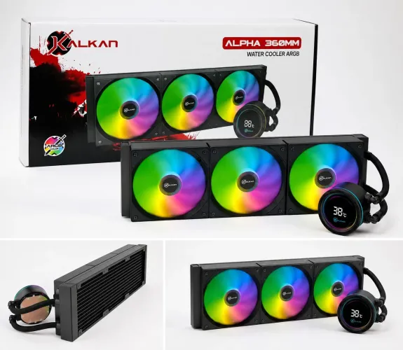 Water Cooler Gamer Kalkan Alpha 360 ARGB com display Preto LACRADO