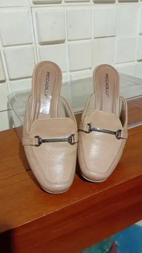 SAPATO MULE ANABELA PICCADILLY BEGE CLARO / n 34