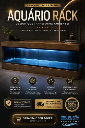 AQUÁRIO RACK 400 LITROS ? 2 METROS + TRAVAS FRANCESAS + SUMP LATERAL