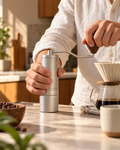 Moedor de Café Manual Yukaofes U Pro S Prata