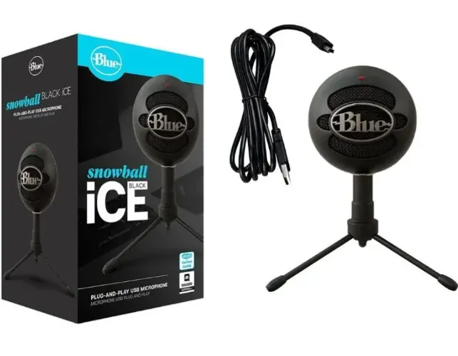 Snowball iCE - Microfone USB - Condensador Streaming - Black - NOVO, lacrado