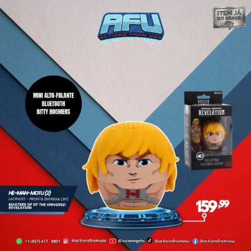 He-Man Masters Of The Universe: Revelation Bitty Boomers Mini Alto-Falante Bluetooth