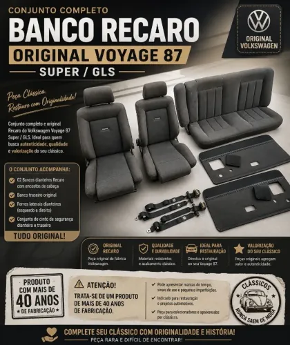 Jogo Bancos Recaro Voyage 87 Super Gls ( Completo)