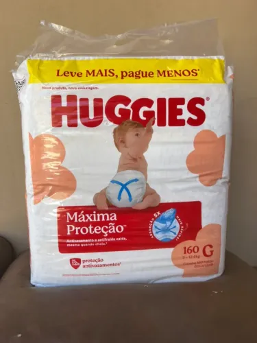 Fralda Descartável Huggies Máxima Proteção - G c/160un