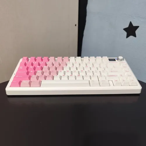 Teclado Epomaker x Aula F75 Max - Pink White - Reaper Switch - NOVO