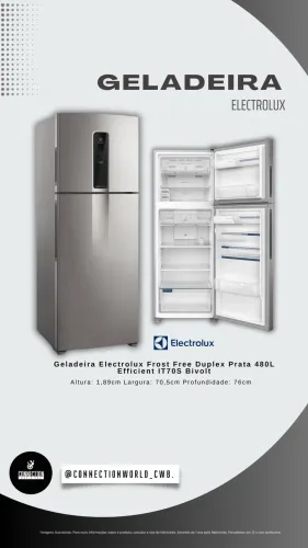 Geladeira Electrolux Frost Free Duplex Prata 480L Efficient IT7OS Bivolt