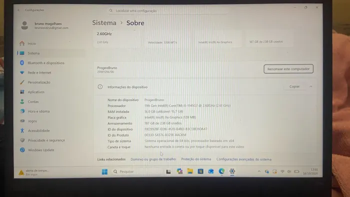 NOTEBOOK i5 11ª geração