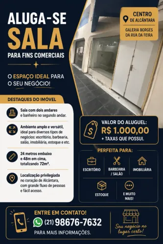 Aluga-se Sala Comercial - Centro de Alcântara