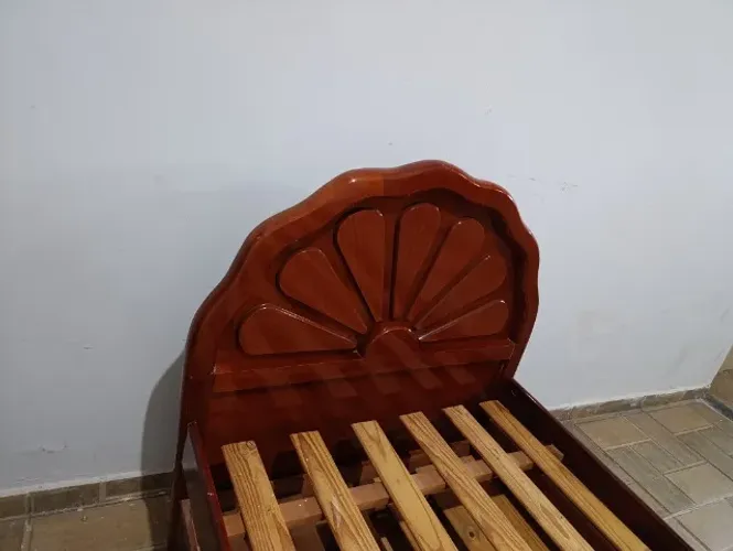 Cama Solteiro Madeira + Cama Auxiliar para colchão 0,88 Cm