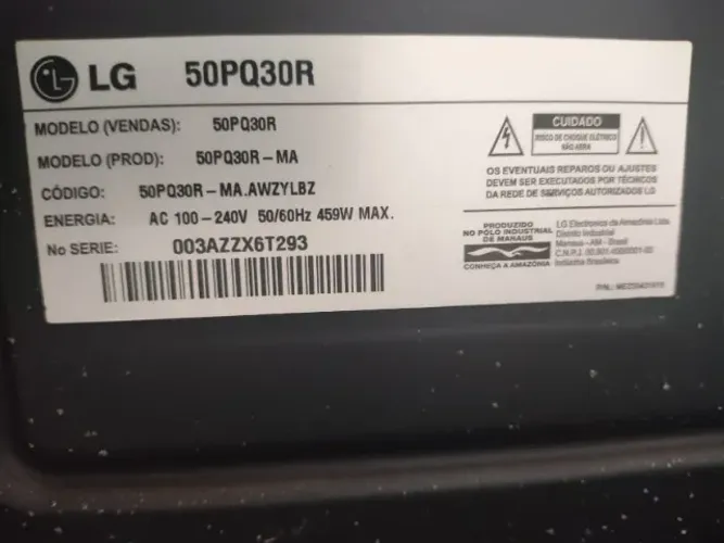 TV LG Plasma 50" 50PQ30R - Ótima qualidade de imagem