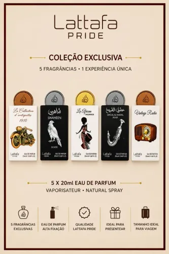 Perfume arabe kit com 5 de 20ml