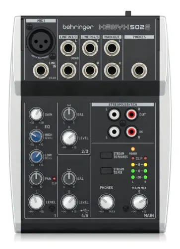 Mesa de Som Usb 5 entradas Behringer Xenyx 502