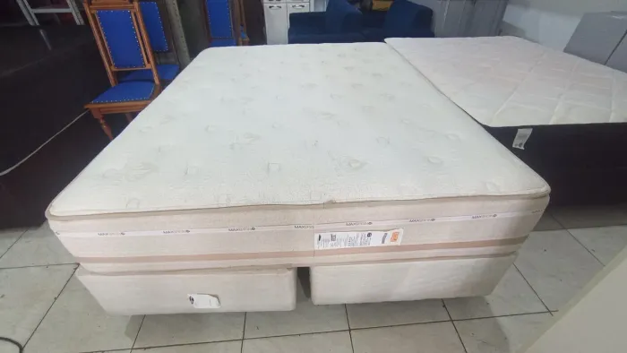 Cama box Queen size Colchão Herval molas ensacandas bambú 