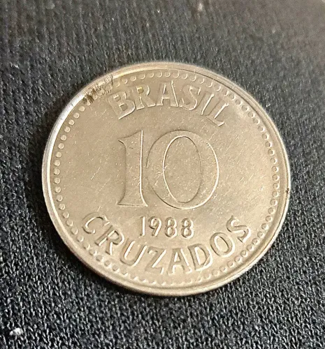 Moeda 10 centavos 1988 reverso invertido rara colecionador