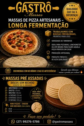 Massas de pizza de longa fermentação 