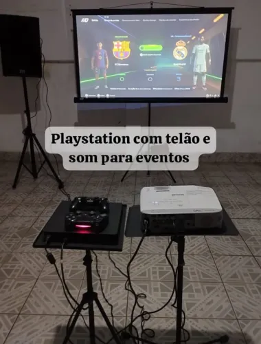 Playstation com projeção, telão e som para eventos