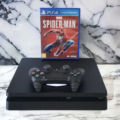PS4 SLIM 1TB c/ GARANTIA e BRINDE. Somos LOJA FÍSICA!