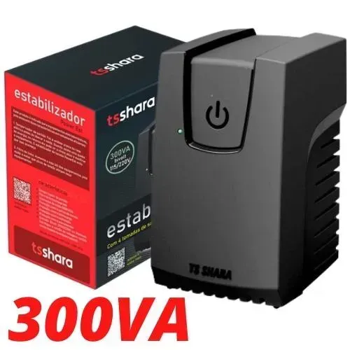 Estabilizador 300VA 4 Tomadas, Saida 115V, Entrada Bivolt TS Shara *NOVO COM GARANTIA*