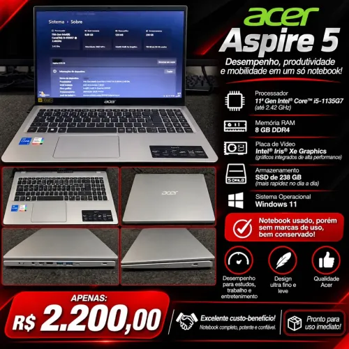 Notebook Acer aspire 5 i5