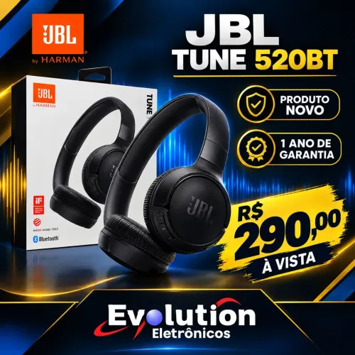 Fone readset JBL -TUNE 520bt- PRODUTO NOVO 1 ANO DE GARANTIA!
