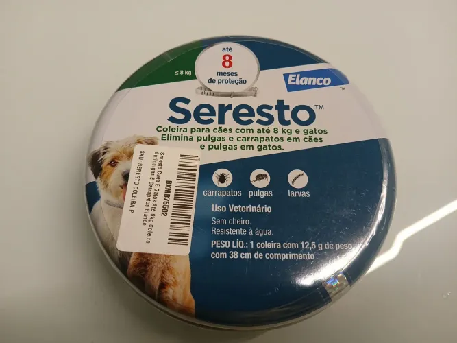 Coleira Antipulga Seresto NOVA até 8kg