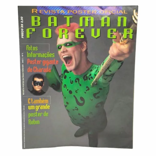 Revista Pôster Batman com Jim Carrey - Rara 1995