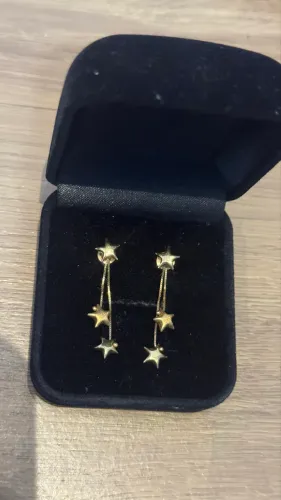 Brincos de estrelas/ouro 18k