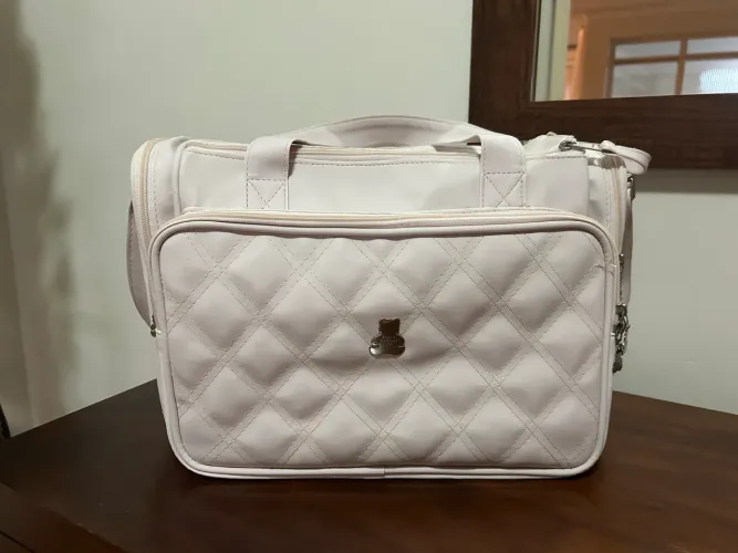 Bolsa mala maternidade Paola da vinci rosa claro 