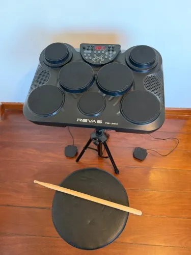 Bateria Eletrônica Revas PB-350 com Suporte Bolsa e Banco