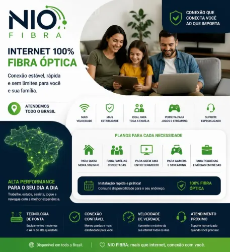 Internet Fibra Óptica de Alta Velocidade | Wi-Fi Rápido e Estável