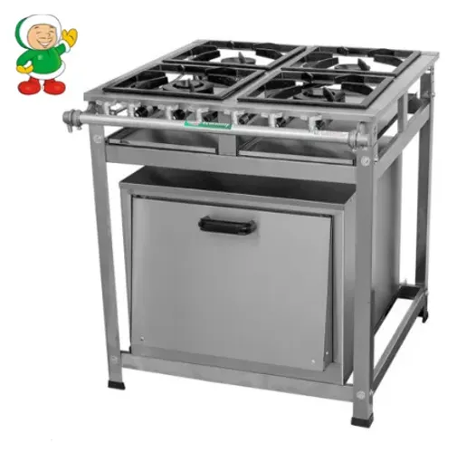 5584 - FOGAO BP 4BC INOX 30X30 2QS/2QD C/FORNO PF-7 / MARCA: CRISTAL AÇO