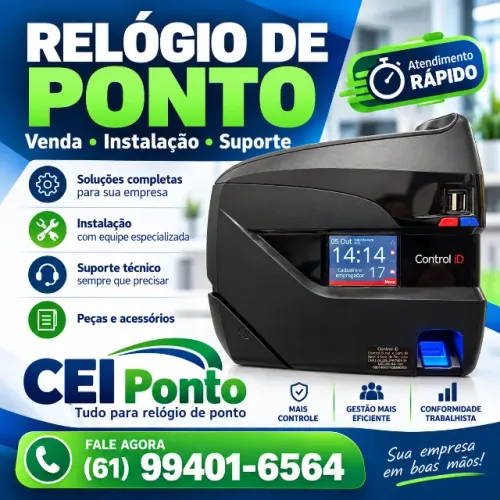 Relógio de Ponto Control iD - Venda, Instalação e Suporte