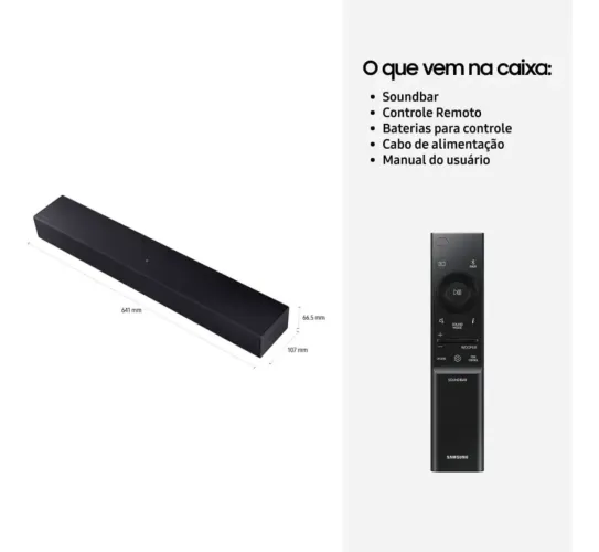 Soundbar Samsung HW-B400F NOVA e Lacrada | Nota Fiscal | HDMI ARC | Bluetooth