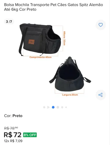 Bolsa para cachorro