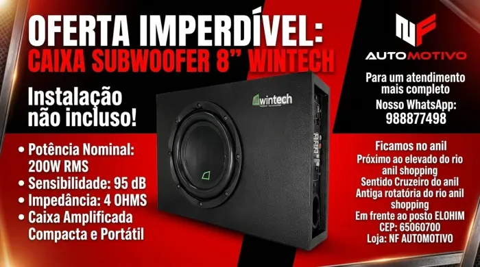 Caixa sub 200rms 8 polegadas