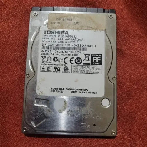 HD toshiba 320gb notebook 2.5"