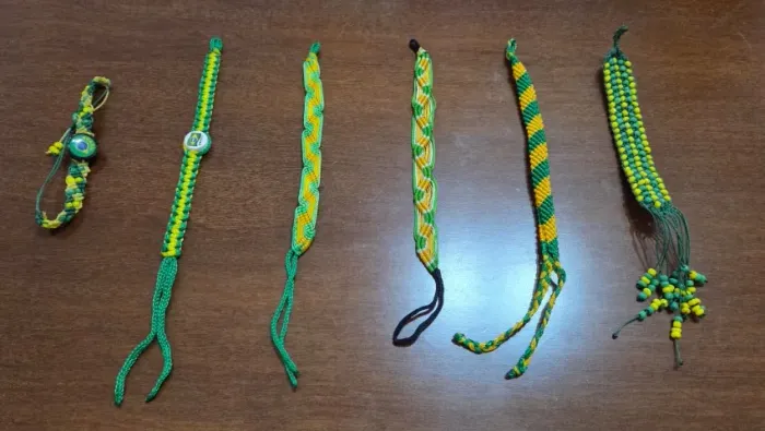 Pulseiras do Brasil reguláveis artesanais Copa do Mundo exclusivas