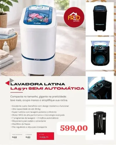 Lavadora latina 20kg, entrega ,super promoção