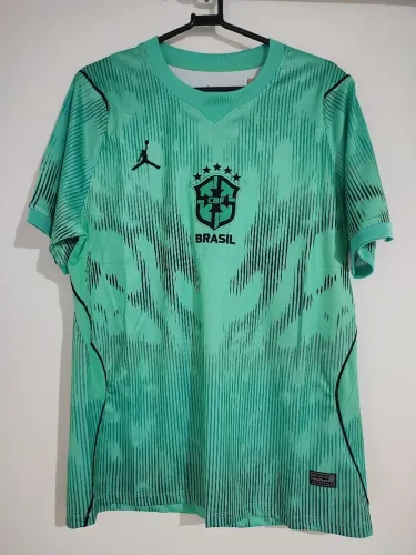 Camisa do Brasil de Goleiro Verde Masculina Copa 2026 Camisa de time lançamento 2026