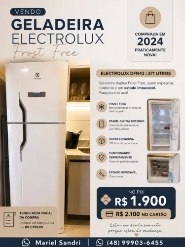 Vendo geladeira Electrolux seminova
