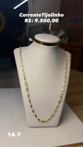 Corrente tijolinho em ouro 18k