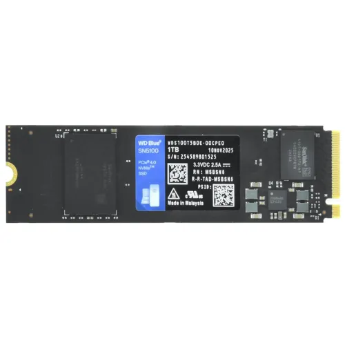 SSD Western Digital M.2 1TB WD Blue SN5100 NVMe - Leitura até 7100mbs